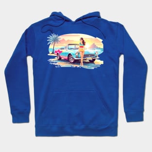 Girl with car and dream nature Hoodie